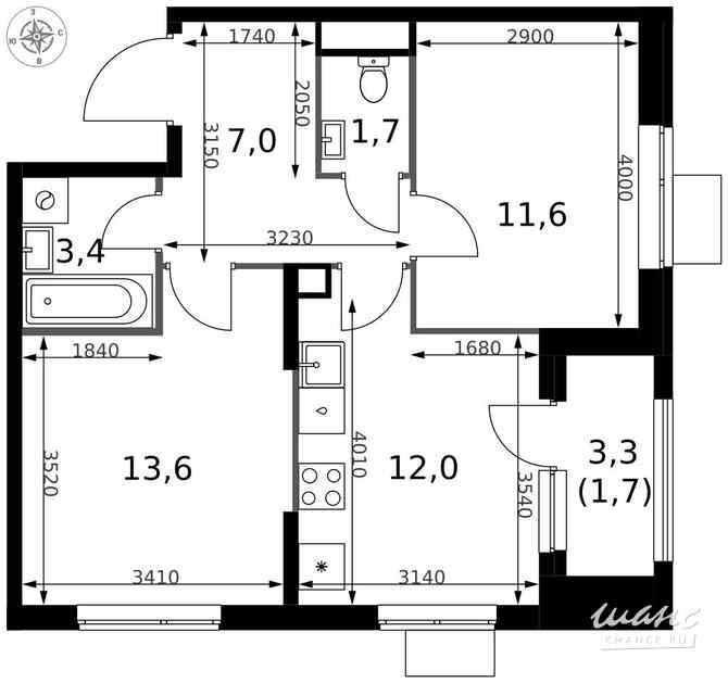 2-к квартира, 51 м², этаж 16/25 Москва - изображение 1