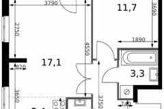 2-к квартира, 46.7 м², этаж 2/25