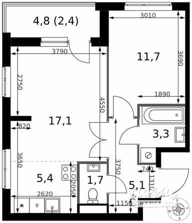 2-к квартира, 46.7 м², этаж 2/25 Москва - изображение 1