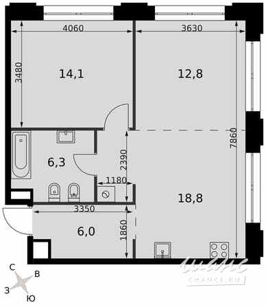 2-к квартира, 58 м², этаж 2/9 Москва - изображение 1