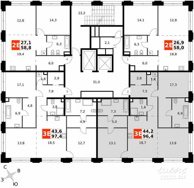 3-к квартира, 96.4 м², этаж 2/9 Москва - изображение 4