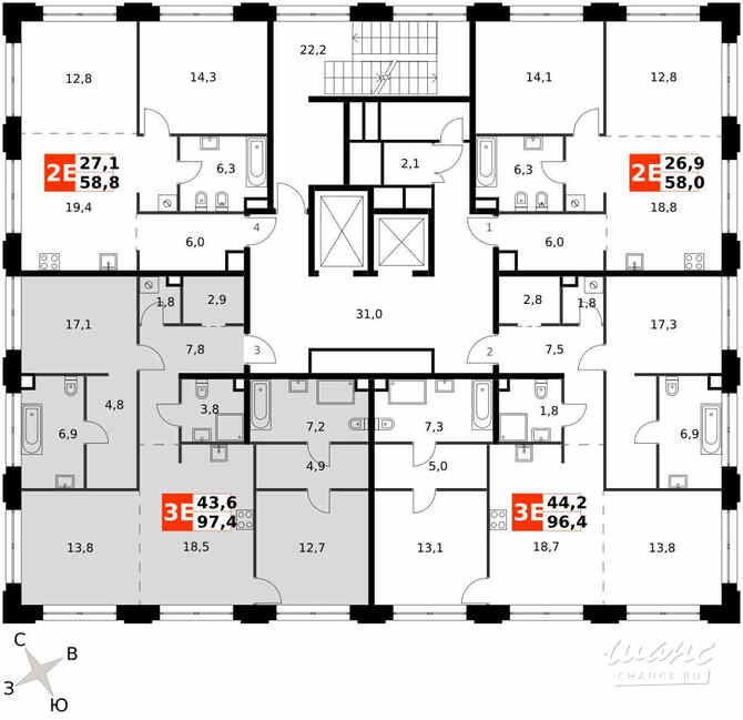 3-к квартира, 97.4 м², этаж 2/9 Москва - изображение 4