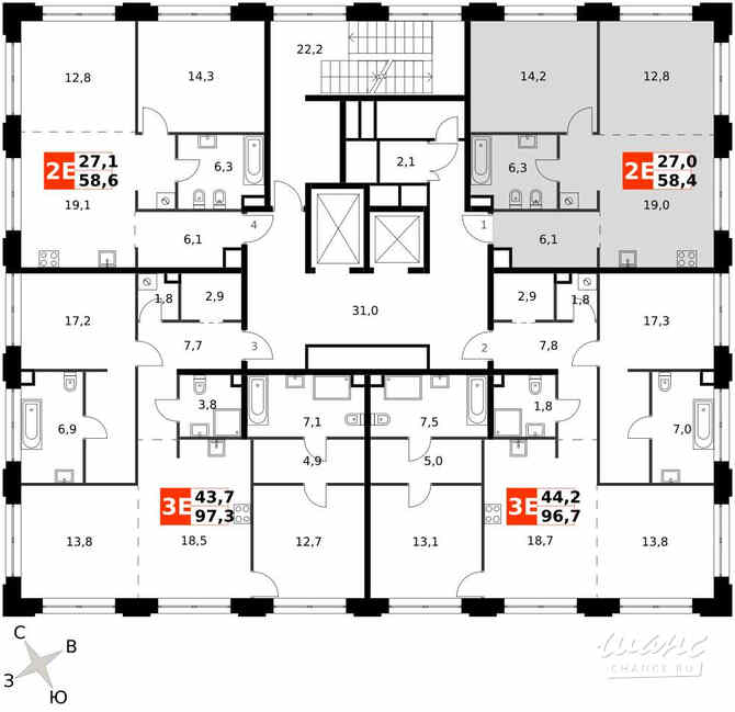 2-к квартира, 58.4 м², этаж 3/9 Москва - изображение 4