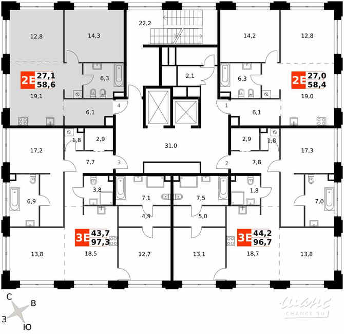 2-к квартира, 58.6 м², этаж 3/9 Москва - изображение 4