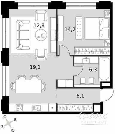 2-к квартира, 58.5 м², этаж 5/9 Москва - изображение 2