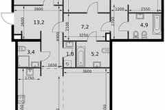 3-к квартира, 128 м², этаж 6/8
