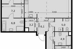 3-к квартира, 111.7 м², этаж 5/8