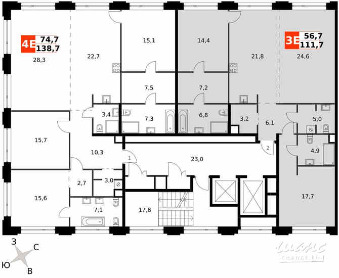 3-к квартира, 111.7 м², этаж 5/8 Москва - изображение 4
