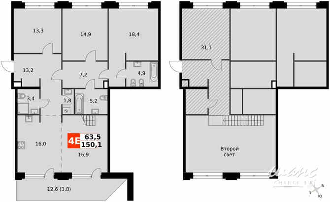 4-к квартира, 150.1 м², этаж 8/8 Москва - изображение 4