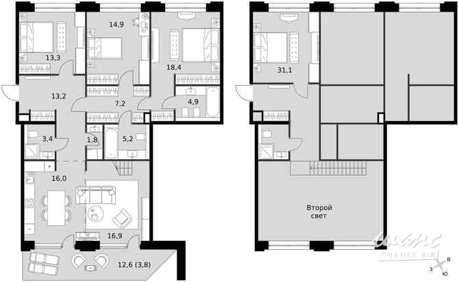4-к квартира, 150.1 м², этаж 8/8 Москва - изображение 2