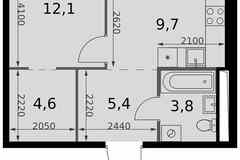 1-к квартира, 37.5 м², этаж 19/42