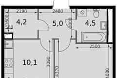 1-к квартира, 41.7 м², этаж 28/42