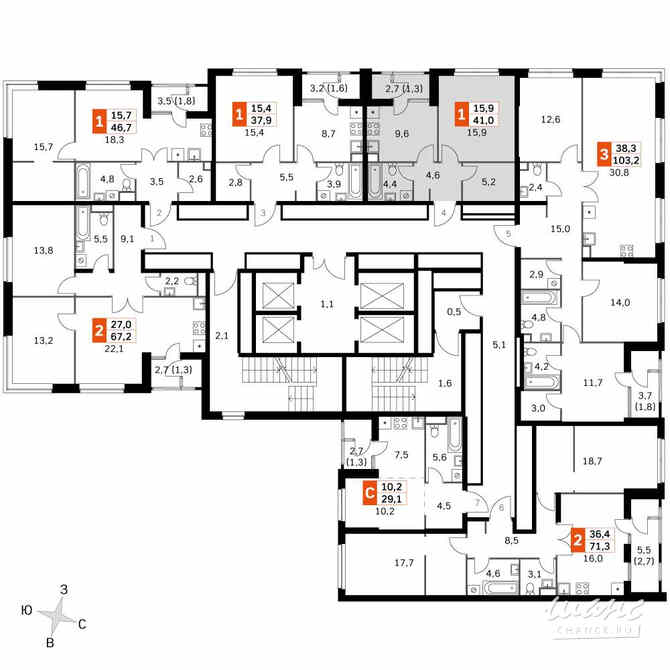 1-к квартира, 39 м², этаж 40/43 Москва - изображение 4