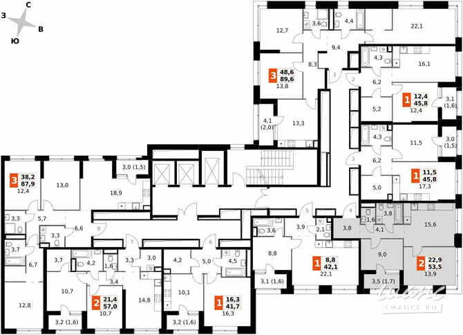 2-к квартира, 53.5 м², этаж 25/42 Москва - изображение 4