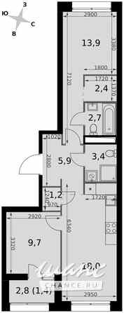 2-к квартира, 58.6 м², этаж 17/42 Москва - изображение 1