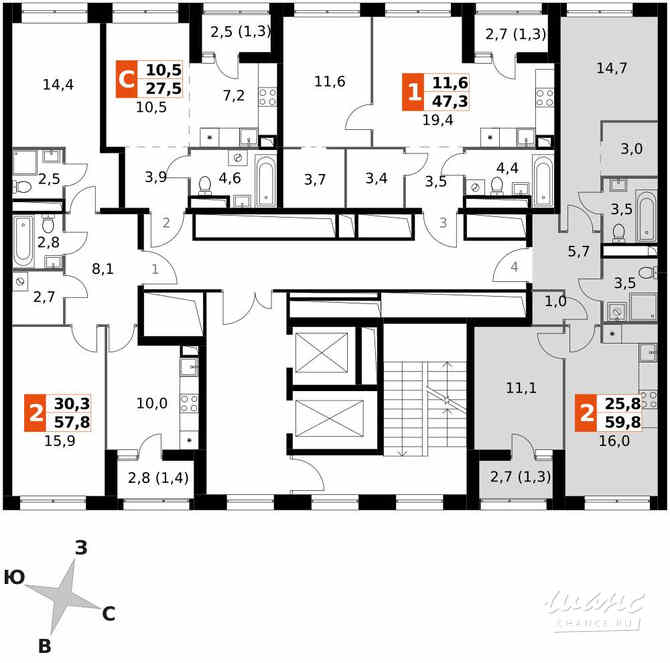 2-к квартира, 59.8 м², этаж 24/42 Москва - изображение 4