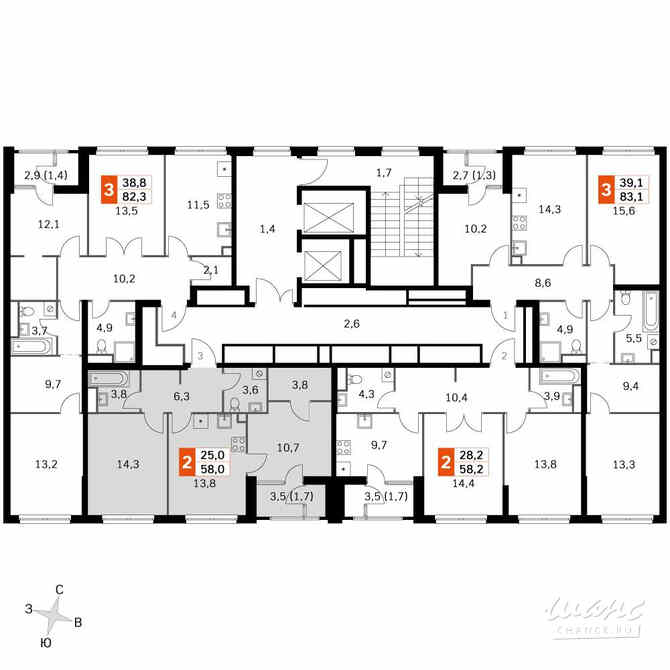 2-к квартира, 56.6 м², этаж 30/43 Москва - изображение 4
