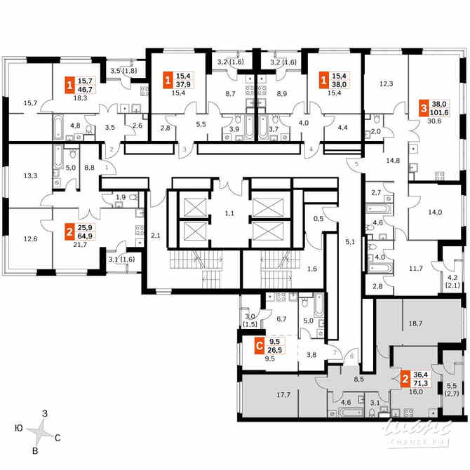 2-к квартира, 70.7 м², этаж 35/43 Москва - изображение 4