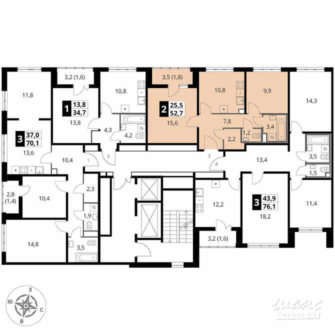 2-к квартира, 52.7 м², этаж 21/22 Москва - изображение 4