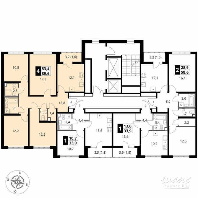 4-к квартира, 89.7 м², этаж 2/22 Москва - изображение 1