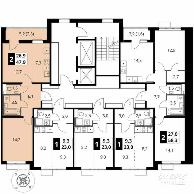 2-к квартира, 47.9 м², этаж 13/17 Химки - изображение 4