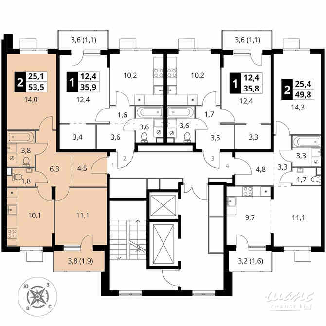 2-к квартира, 53.5 м², этаж 10/17 Химки - изображение 2