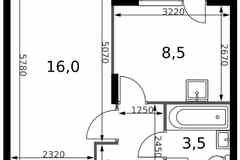 1-к квартира, 33.5 м², этаж 21/24