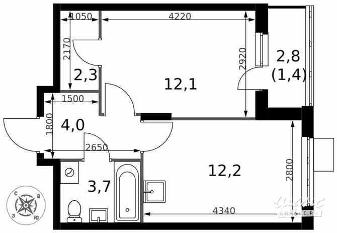 1-к квартира, 35.7 м², этаж 24/24 Москва - изображение 1
