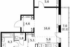 4-к квартира, 86.8 м², этаж 14/18