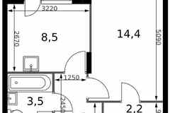 1-к квартира, 34 м², этаж 16/24