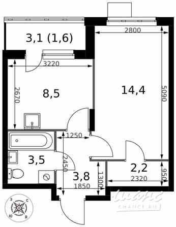 1-к квартира, 34 м², этаж 16/24 Москва - изображение 1