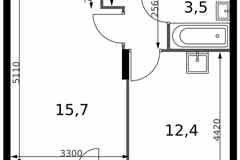 1-к квартира, 36.9 м², этаж 16/24