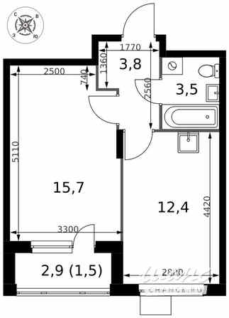1-к квартира, 36.9 м², этаж 16/24 Москва - изображение 1