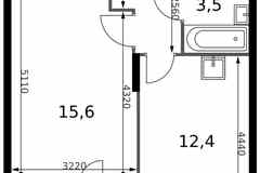 1-к квартира, 36.9 м², этаж 21/24