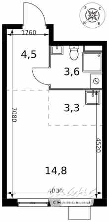 1-к квартира, 26.2 м², этаж 13/24 Москва - изображение 1