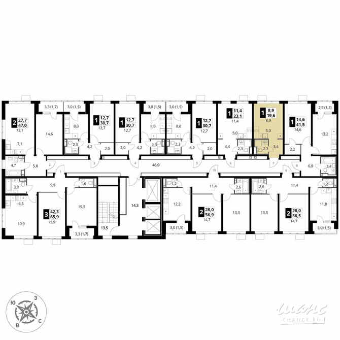 1-к квартира, 19.6 м², этаж 5/24 Москва - изображение 4