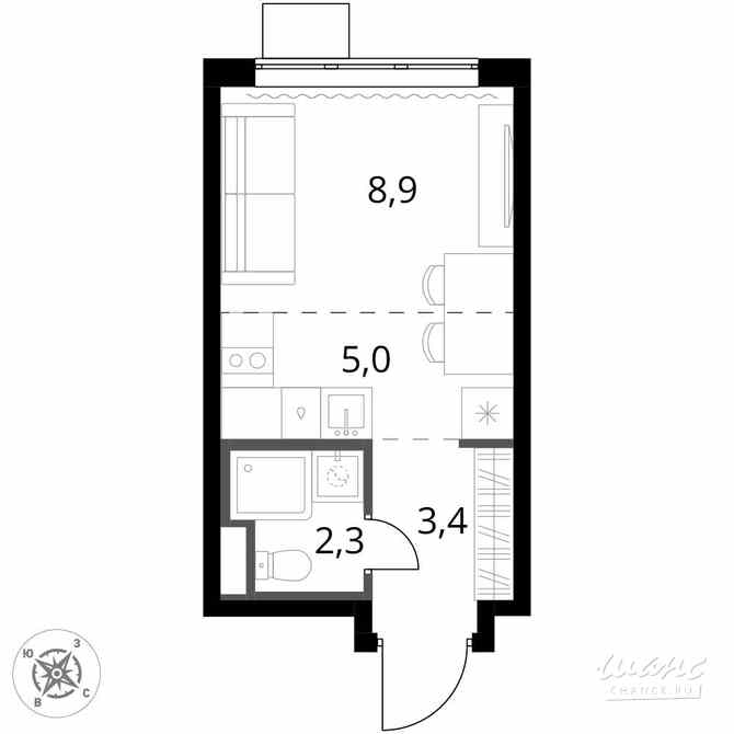 1-к квартира, 19.6 м², этаж 5/24 Москва - изображение 2