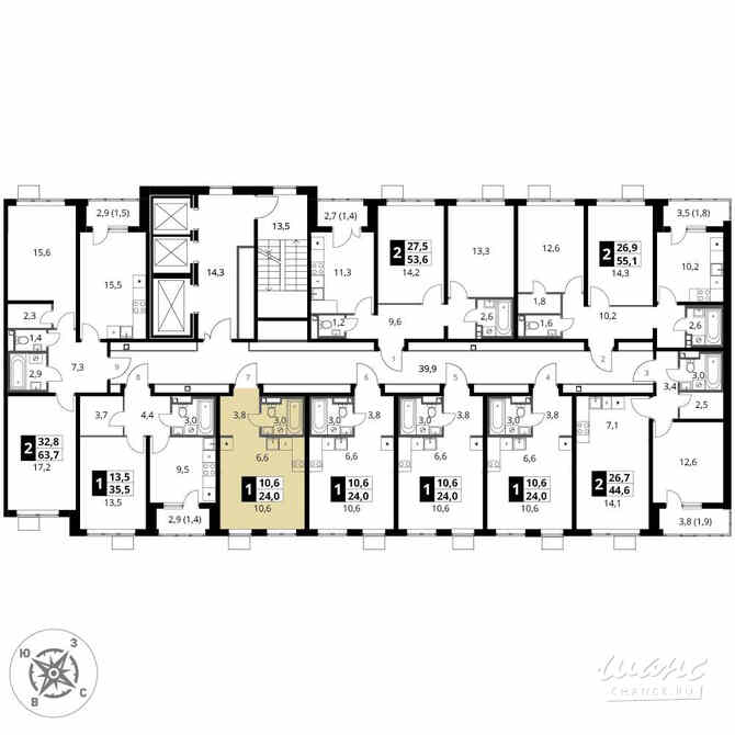 1-к квартира, 24 м², этаж 3/24 Москва - изображение 4