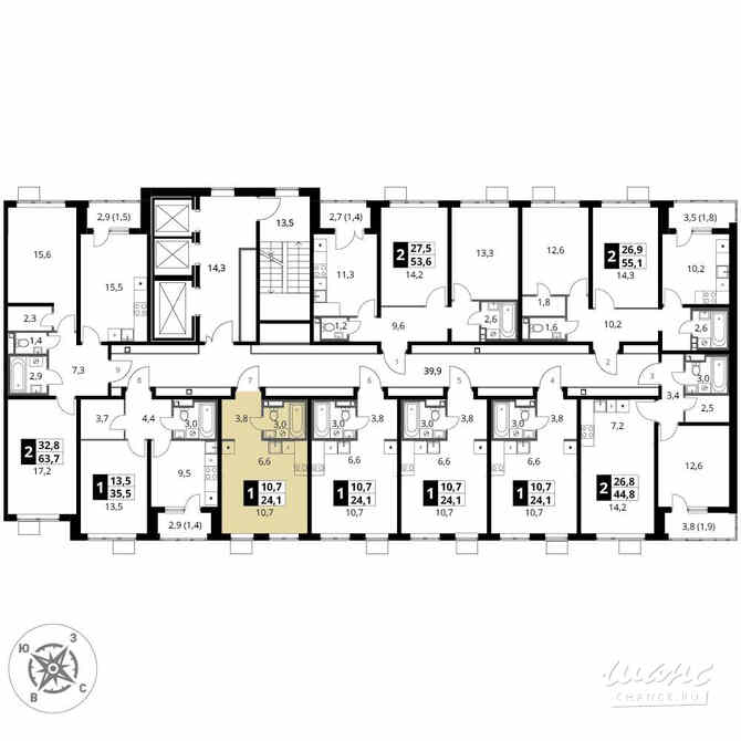 1-к квартира, 24.1 м², этаж 6/24 Москва - изображение 4