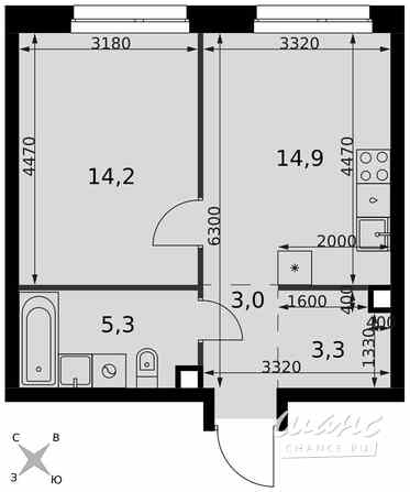 1-к квартира, 40.7 м², этаж 4/27 Москва - изображение 1