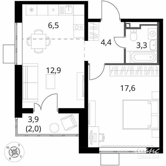 2-к квартира, 46.7 м², этаж 7/24 Москва - изображение 2