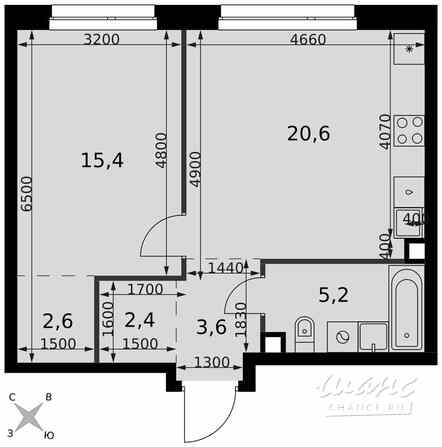 2-к квартира, 49.8 м², этаж 13/27 Москва - изображение 1