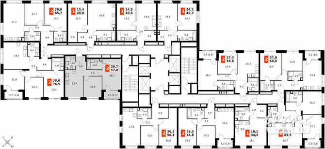 2-к квартира, 57 м², этаж 2/27 Москва - изображение 4