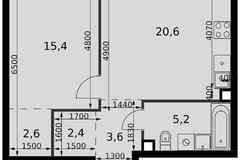 2-к квартира, 49.8 м², этаж 12/27