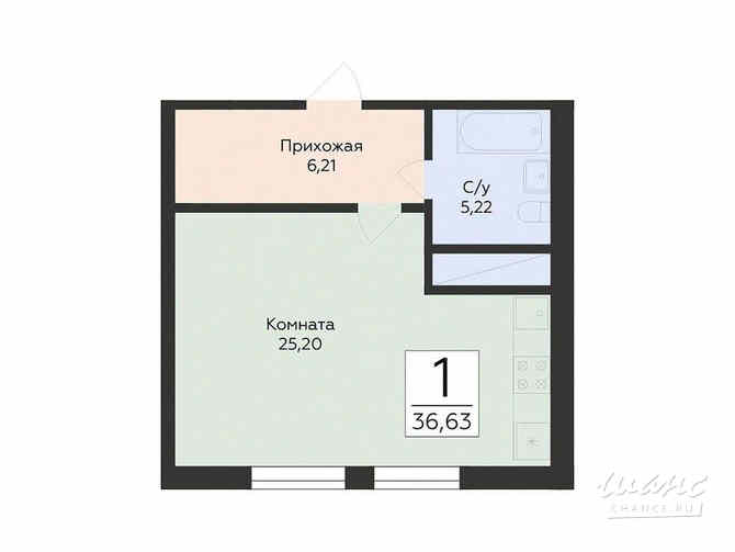1-к квартира, 38.54 м², этаж 1/13 Самара - изображение 3