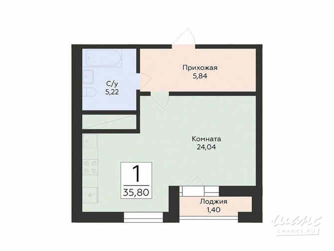 1-к квартира, 36.17 м², этаж 1/13 Самара - изображение 3