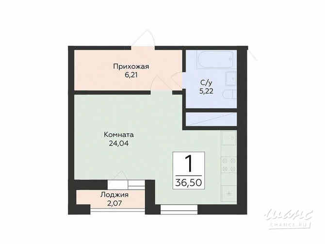 1-к квартира, 36.18 м², этаж 3/13 Самара - изображение 3