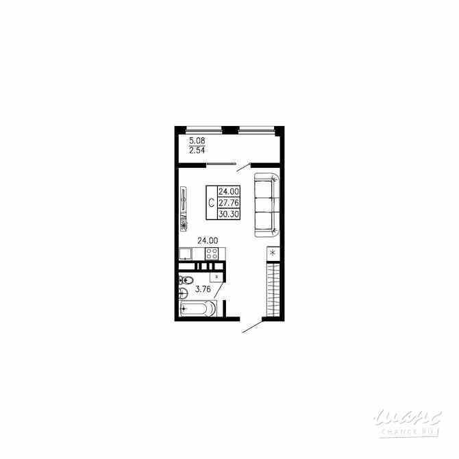1-к квартира, 30.3 м², этаж 7/9 Крым - изображение 3