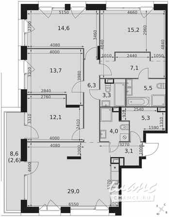 5-к квартира, 122.3 м², этаж 13/17 Москва - изображение 1