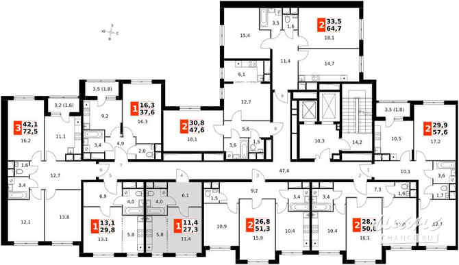1-к квартира, 27.3 м², этаж 8/16 Москва - изображение 3